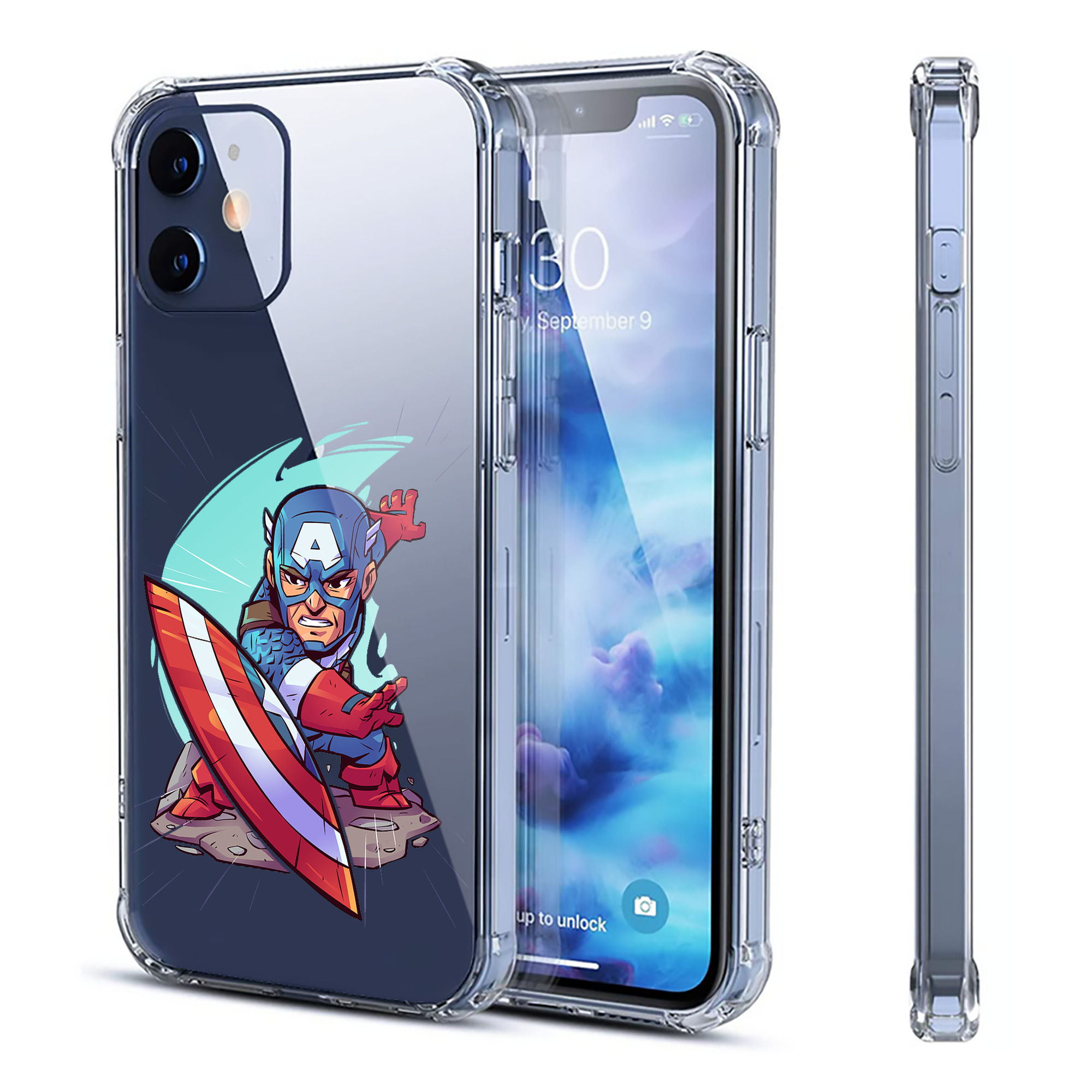 （画像用） アベンジャーズ The Avengers 【iPhone 12シリーズ対応】透明スマホケース（クリアソフトケース）